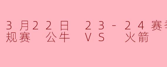 3月22日 23-24赛季NBA常规赛 公牛 VS 火箭